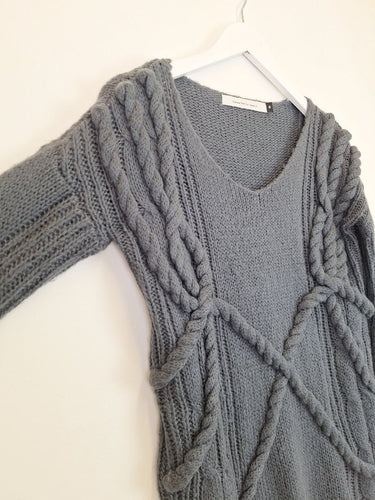 Second-Hand - Cooper St Slate Chunky Knit Jumper Size 8 - SwapUp