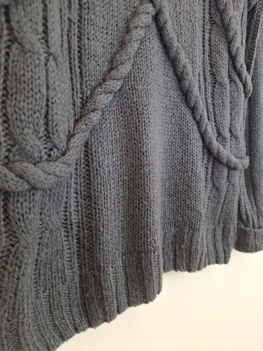 Second-Hand - Cooper St Slate Chunky Knit Jumper Size 8 - SwapUp