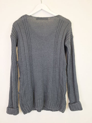 Second-Hand - Cooper St Slate Chunky Knit Jumper Size 8 - SwapUp