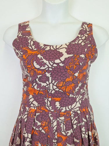 Second-Hand - Dangerfield Muted Purple Flower Tie Back Dress Size 12 - SwapUp
