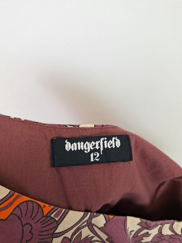 Second-Hand - Dangerfield Muted Purple Flower Tie Back Dress Size 12 - SwapUp