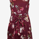 Second-Hand - Wallis Plum Flower Waist Tie Dress Size 12 - SwapUp