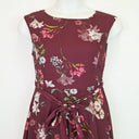 Second-Hand - Wallis Plum Flower Waist Tie Dress Size 12 - SwapUp