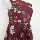 Second-Hand - Wallis Plum Flower Waist Tie Dress Size 12 - SwapUp