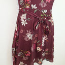 Second-Hand - Wallis Plum Flower Waist Tie Dress Size 12 - SwapUp