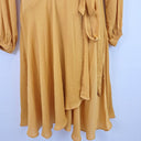 Second-Hand - Atmos & Here Honeysuckle Textured Satin Wrap Dress Size 14 - SwapUp