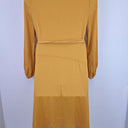 Second-Hand - Atmos & Here Honeysuckle Textured Satin Wrap Dress Size 14 - SwapUp