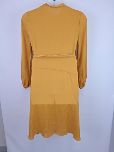 Second-Hand - Atmos & Here Honeysuckle Textured Satin Wrap Dress Size 14 - SwapUp