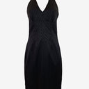 Second-Hand - Fiorelli Vintage Fitted Black Halter Dress Size 6 - SwapUp