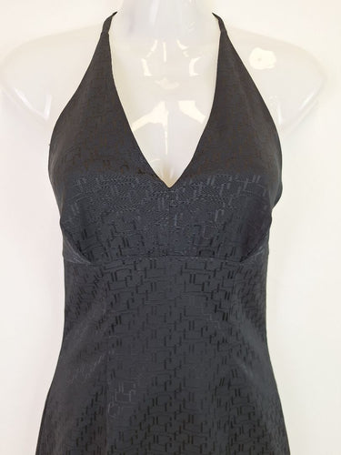 Second-Hand - Fiorelli Vintage Fitted Black Halter Dress Size 6 - SwapUp