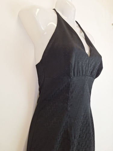 Second-Hand - Fiorelli Vintage Fitted Black Halter Dress Size 6 - SwapUp