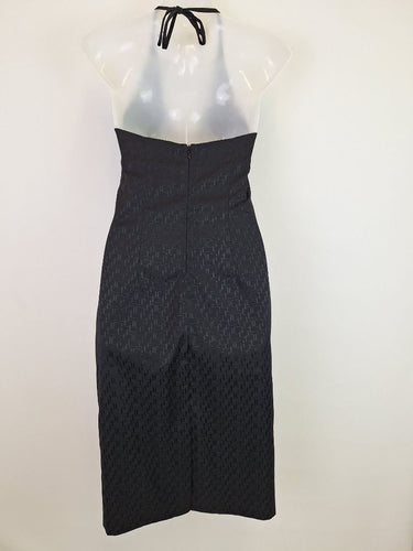 Second-Hand - Fiorelli Vintage Fitted Black Halter Dress Size 6 - SwapUp