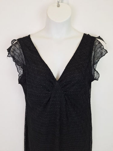 Second-Hand - Silhouette V Neck Lace Edge Dress Size 18 - SwapUp
