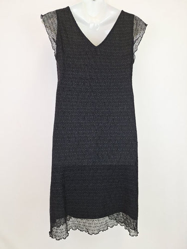 Second-Hand - Silhouette V Neck Lace Edge Dress Size 18 - SwapUp