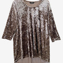 Second-Hand - Sara Mauve Crushed Velvet Witchy Luxe Top Size 16 - SwapUp
