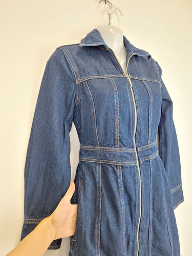 Second-Hand - Witchery Dark Wash Denim Mini Dress Size 4 - SwapUp