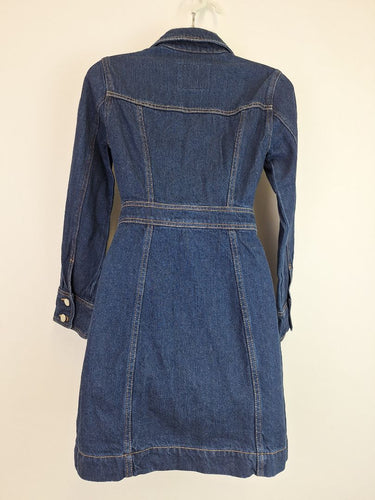 Second-Hand - Witchery Dark Wash Denim Mini Dress Size 4 - SwapUp