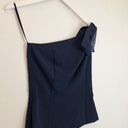 Second-Hand - Review Navy Ribbon One Shoulder Top Size 6 - SwapUp
