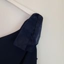 Second-Hand - Review Navy Ribbon One Shoulder Top Size 6 - SwapUp