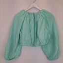 Second-Hand - Country Road Sea Foam Cropped Ruche Top Size 4 - SwapUp