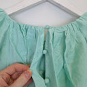 Second-Hand - Country Road Sea Foam Cropped Ruche Top Size 4 - SwapUp