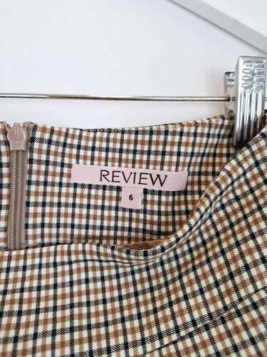 Second-Hand - Review Classic Check Pleat Mini Skirt Size 6 - SwapUp