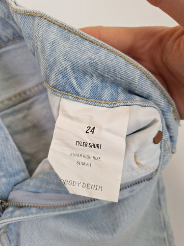 Second-Hand - Nobody Denim Light Wash High Rise Shorts Size 6 - SwapUp