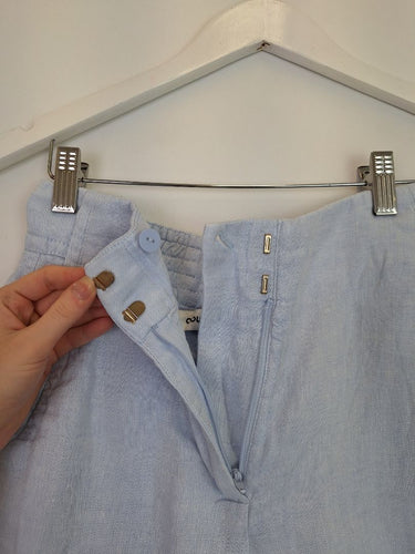 Second-Hand - Country Road Baby Blue Linen Shorts Size 4 - SwapUp