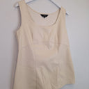 Second-Hand - Motto Cream Faux Leather Paneled Top Size 14 - SwapUp