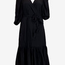 Second-Hand - Cable Essential Black Flowy Wrap Dress Size XL - SwapUp