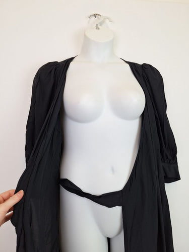 Second-Hand - Cable Essential Black Flowy Wrap Dress Size XL - SwapUp