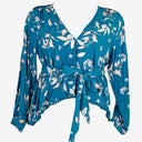 Second-Hand - Jaase Teal V Neck Blouse Size L - SwapUp