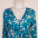 Second-Hand - Jaase Teal V Neck Blouse Size L - SwapUp