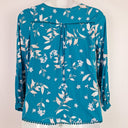 Second-Hand - Jaase Teal V Neck Blouse Size L - SwapUp