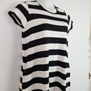 Second-Hand - Feathers Casual Jersey Striped Stretch Dress Size M - SwapUp