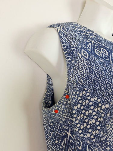 Second-Hand - David Lawrence Cobalt Tiled Fitted Everyday Dress Size 16 - SwapUp