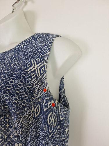 Second-Hand - David Lawrence Cobalt Tiled Fitted Everyday Dress Size 16 - SwapUp