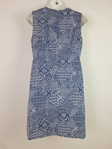 Second-Hand - David Lawrence Cobalt Tiled Fitted Everyday Dress Size 16 - SwapUp