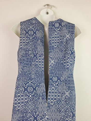 Second-Hand - David Lawrence Cobalt Tiled Fitted Everyday Dress Size 16 - SwapUp