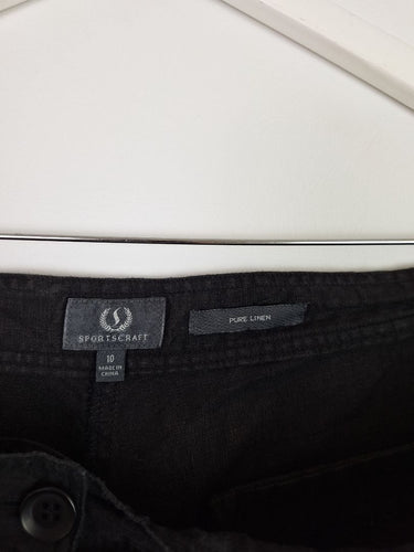 Second-Hand - Sportscraft Wknd Cropped Linen Pants Size 10 - SwapUp