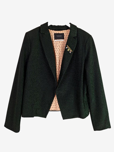 Scotch & Soda Shimmering Midnight Green Single Breasted Blazer Size XL