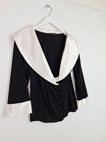 Second-Hand - Monti Glamourous Satin Trimmed Top Size 14 - SwapUp