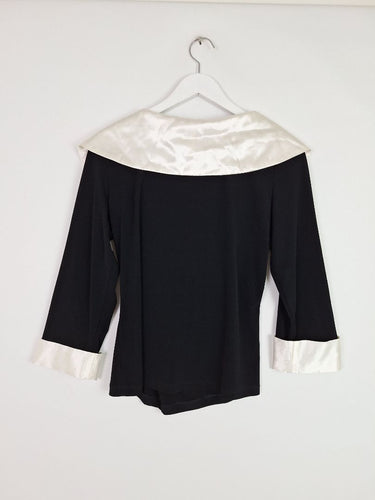 Second-Hand - Monti Glamourous Satin Trimmed Top Size 14 - SwapUp