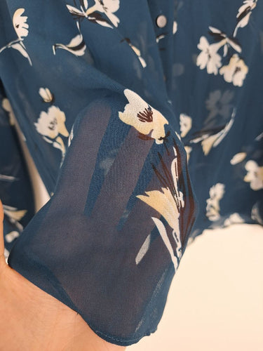 Second-Hand - Cue Refined Sheer Patterned Shirt Size 8 - SwapUp