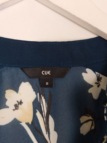 Second-Hand - Cue Refined Sheer Patterned Shirt Size 8 - SwapUp