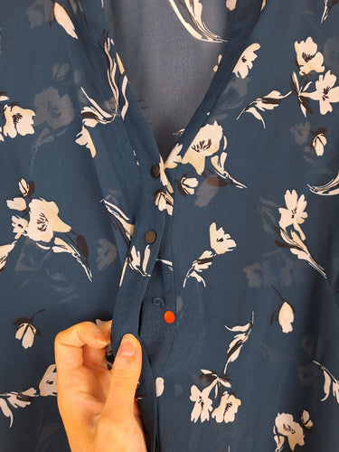 Second-Hand - Cue Refined Sheer Patterned Shirt Size 8 - SwapUp
