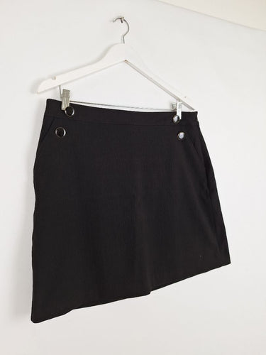 Second-Hand - Marcs Black Elevated Textured Mini Skirt Size 14 - SwapUp
