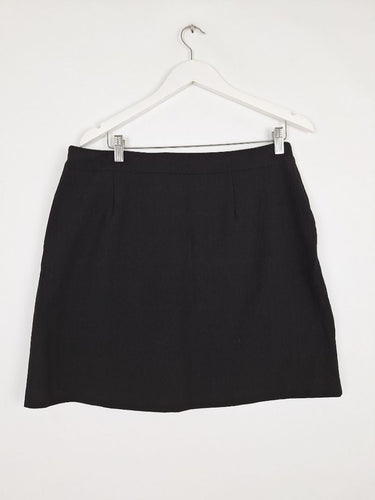 Second-Hand - Marcs Black Elevated Textured Mini Skirt Size 14 - SwapUp