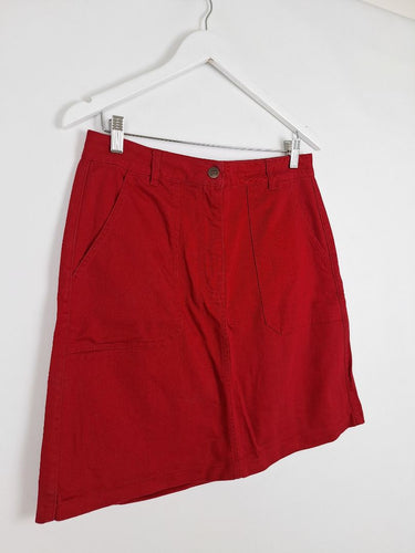 Second-Hand - Princess Highway Everyday Red Denim Skirt Size 12 - SwapUp