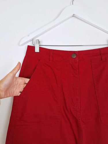 Second-Hand - Princess Highway Everyday Red Denim Skirt Size 12 - SwapUp